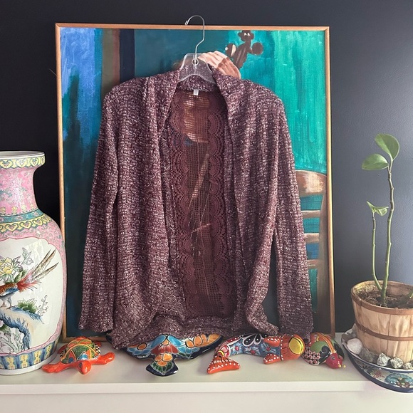 Charlotte Russe Burgundy Knit Cardigan Small - Picture 3 of 16